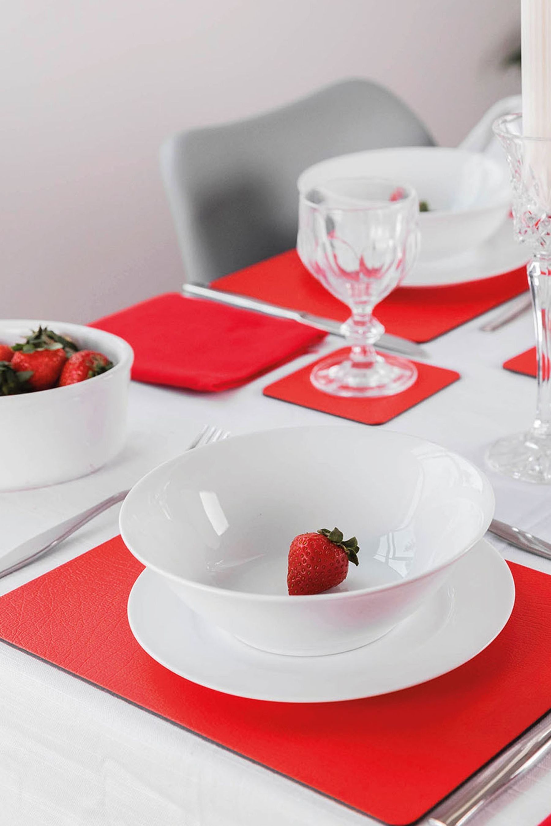 Red table coasters clearance