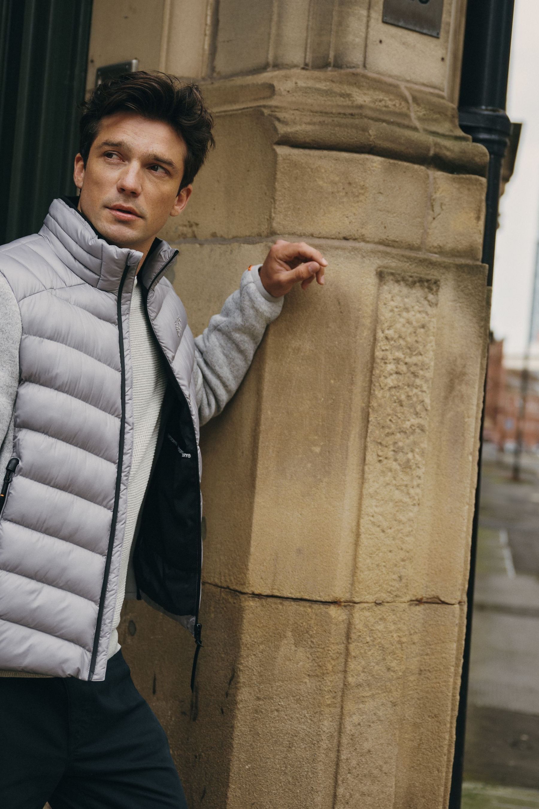 Superdry wool padded hybrid jacket top