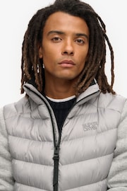 Superdry Grey Marl Storm Knit Hybrid Padded Jacket - Image 7 of 10