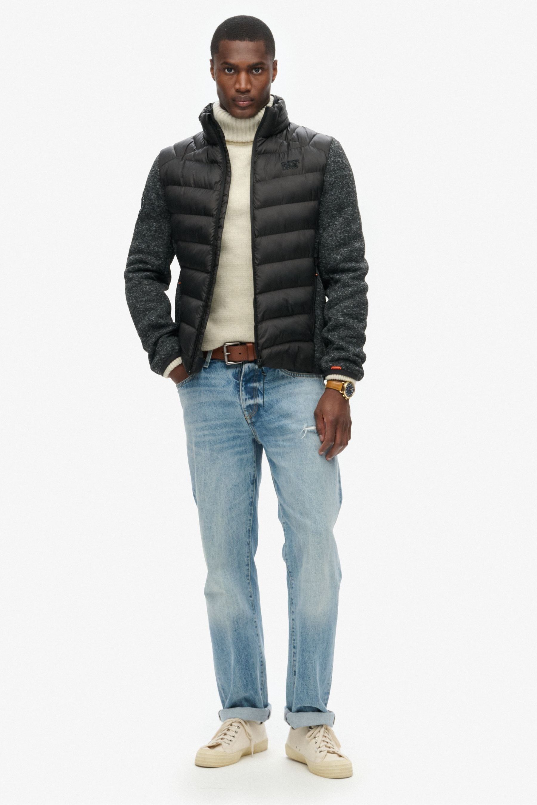 Kaufe Sie Schwarz Superdry Storm Knit Hybrid Wattierte Jacke bei Next Deutschland