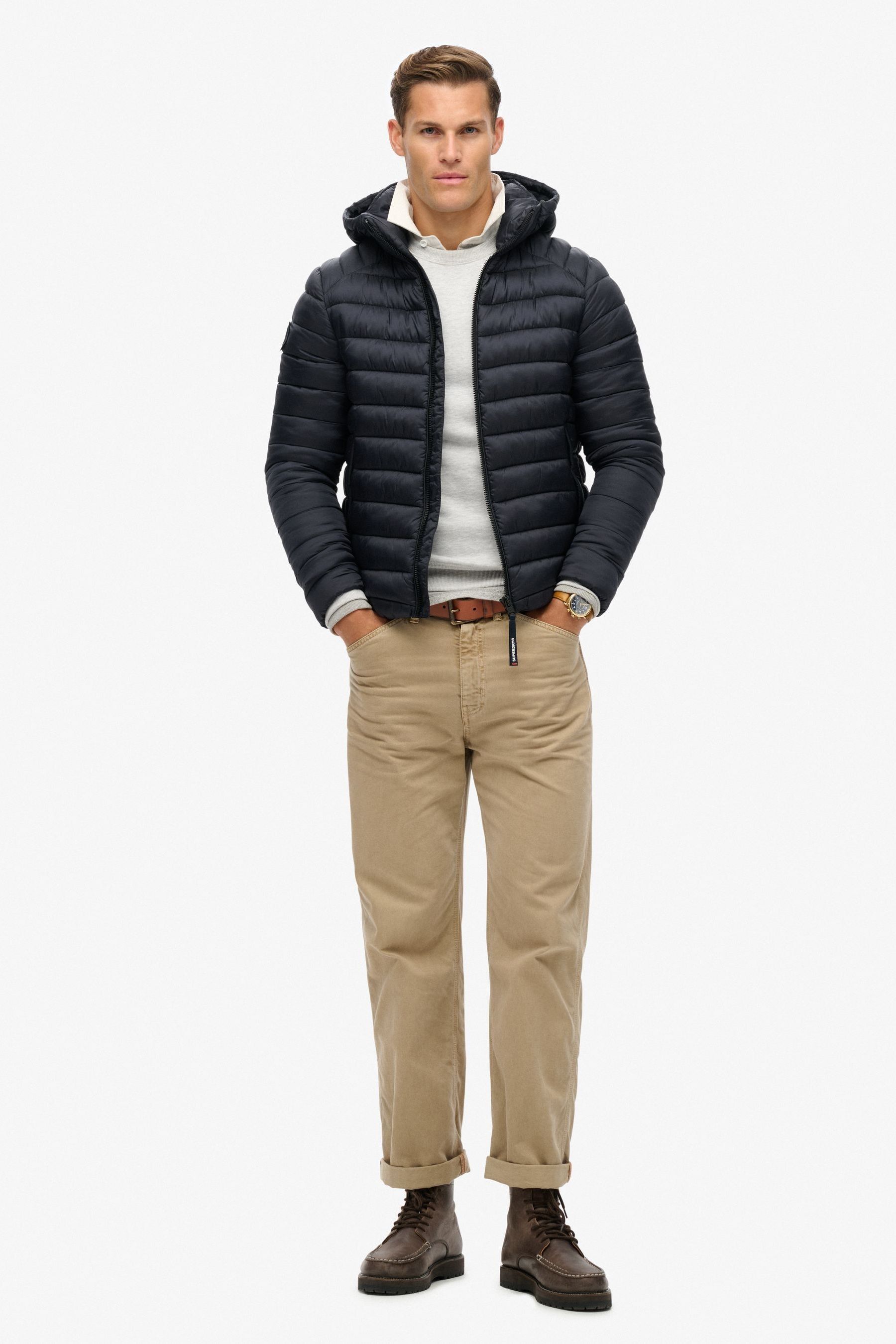 Superdry Fuji Sport Padded Jacket with Hood navy blue XL