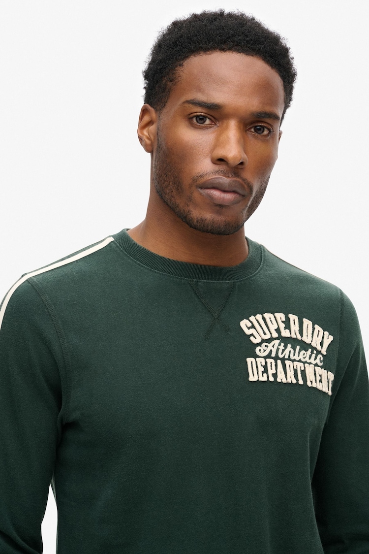 Superdry Green Vintage Athletic Long Sleeve Striped T-Shirt - Image 2 of 5