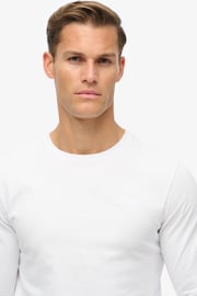 Superdry White 100% Cotton Essential Logo Long Sleeve Top - Image 3 of 6