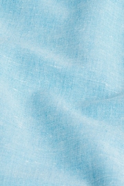 Blue Regular Fit Trimmed Linen Blend Short Sleeve Shirt - Image 7 of 7