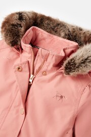 Joules Alix Pink Printed Waterproof Parka Coat - Image 3 of 6