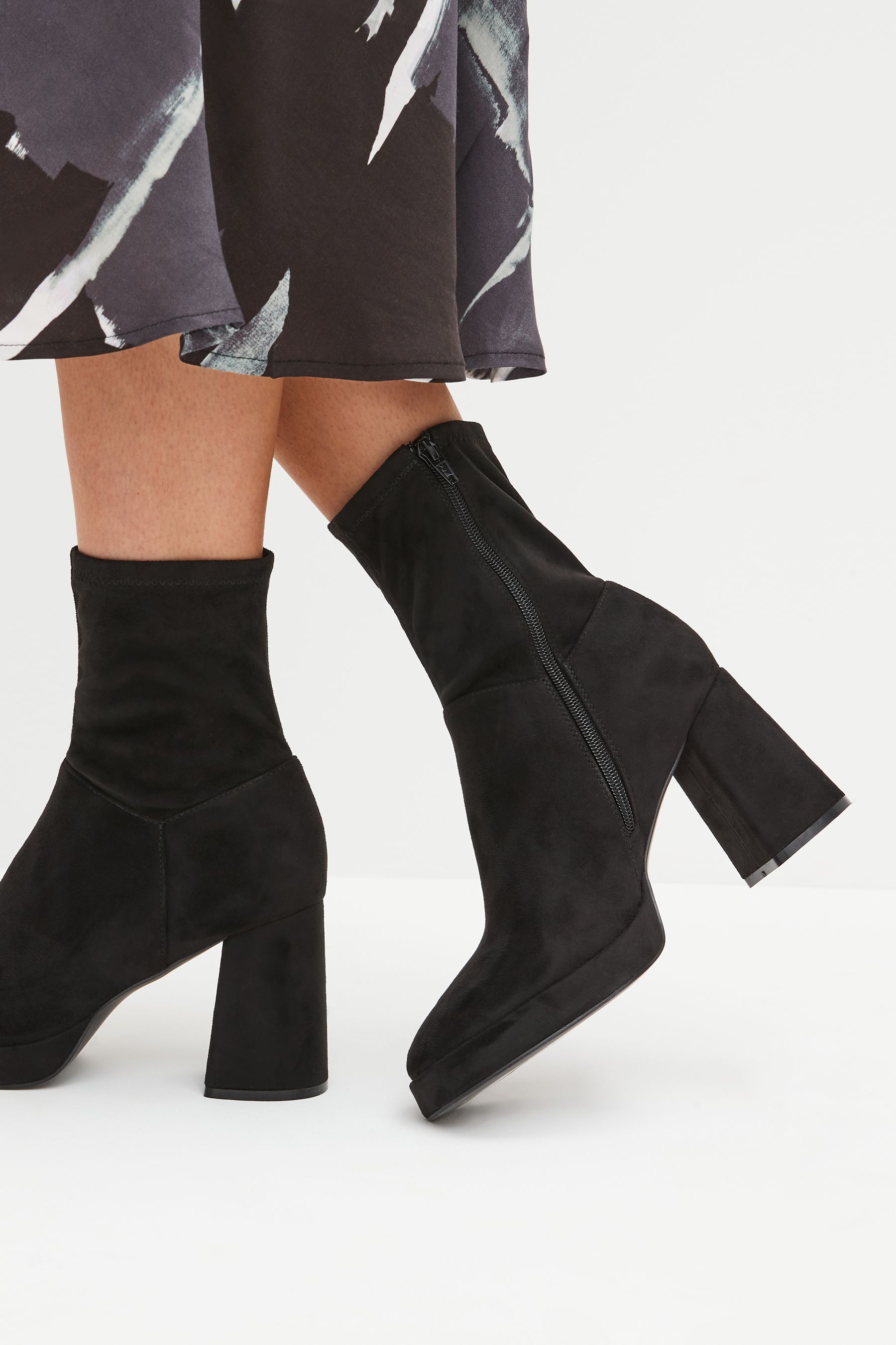 Black sock 2025 ankle boots uk