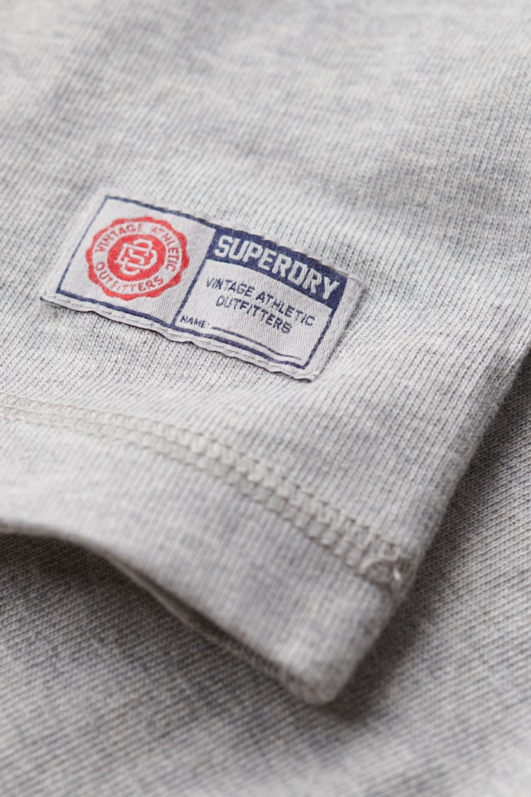 Superdry Grey Grandad Vintage Athletic Long Sleeve T-Shirt - Image 5 of 5