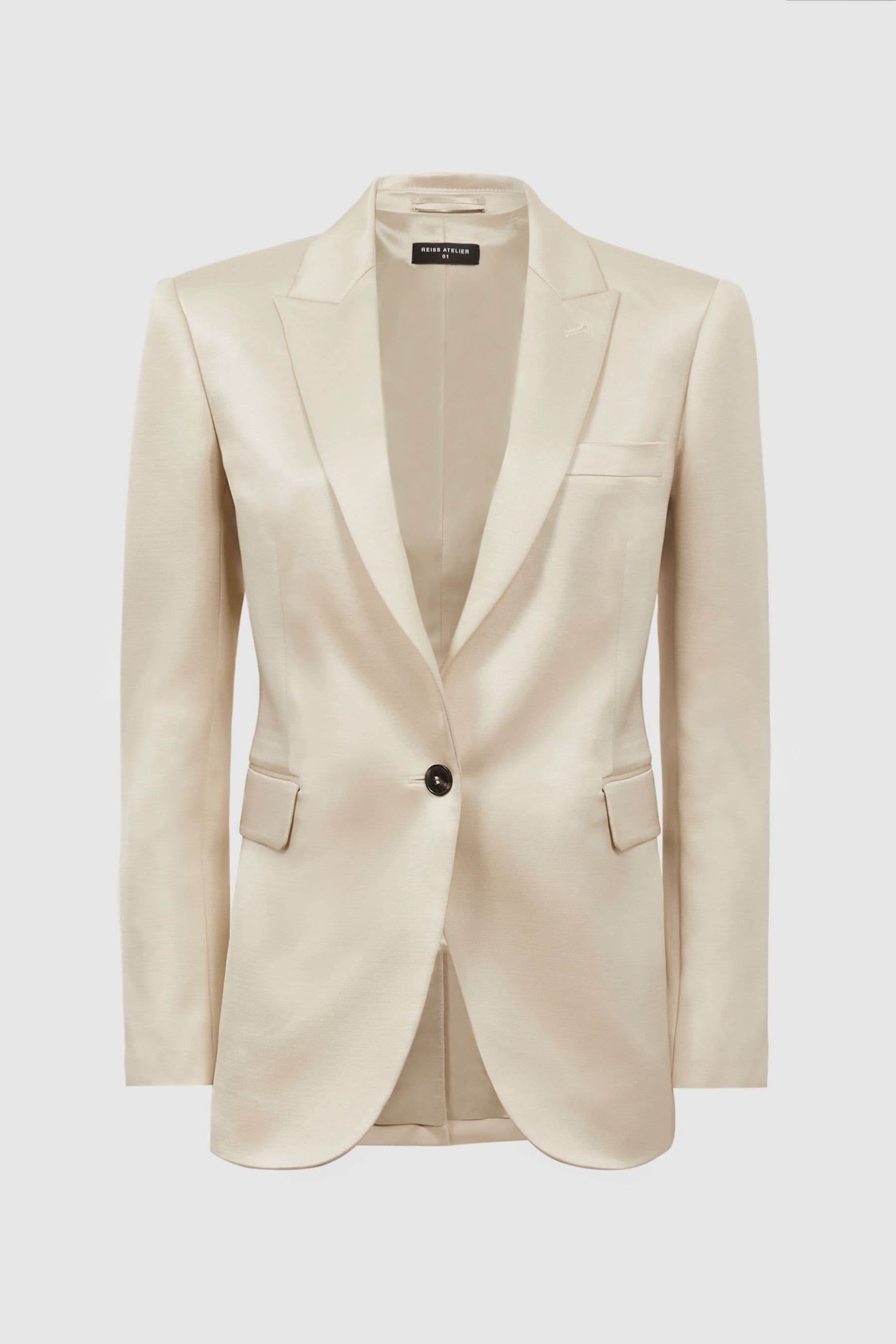 Buy Reiss Cream Lily Satin Single Breasted Blazer from the Next UK online shop