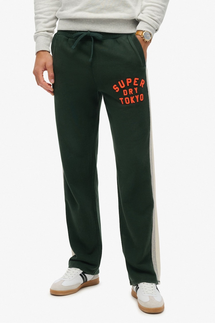 Superdry Academy Dark Green 100% Cotton Vintage Athletic Joggers - Image 1 of 4