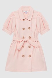 Reiss Pink Naomi Senior Puff Sleeve Belted Dress - Image 2 of 8