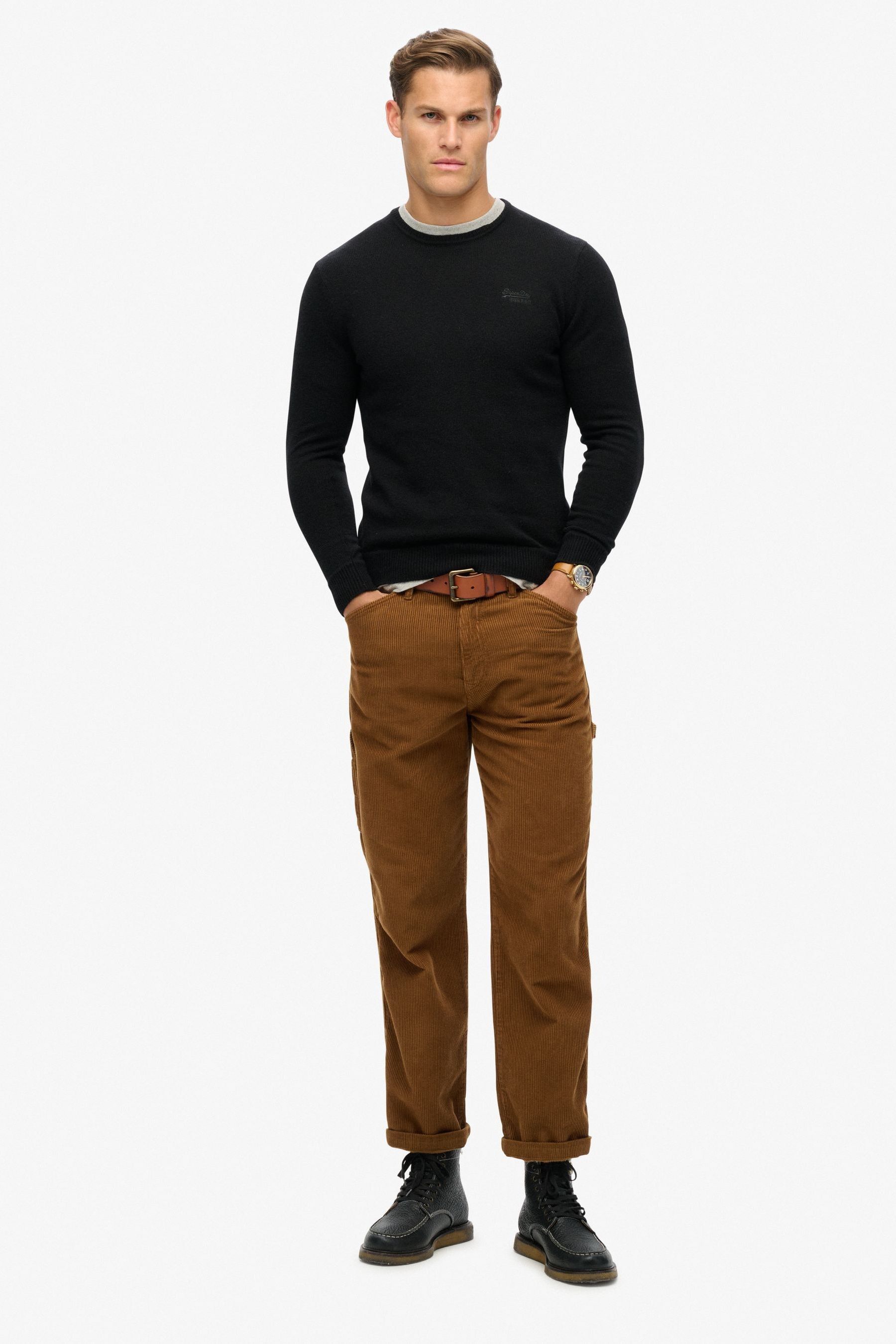 Buy Superdry Black Slim Fit Essential Crew Jumper from Next Canada