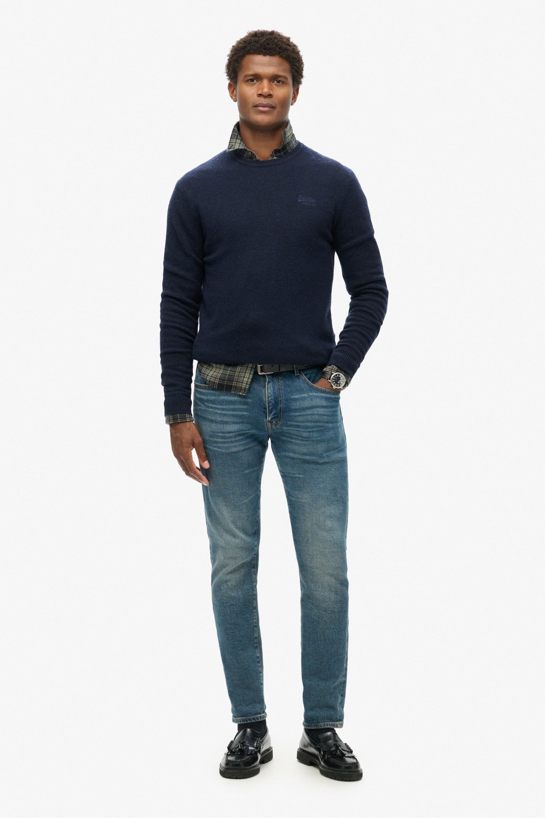 Buy Superdry Carbon Navy Marl Slim Fit Essential Crew Jumper from Next Canada