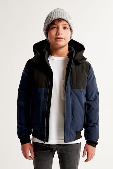 Abercrombie & Fitch Navy Blue Technical Bomber Jacket