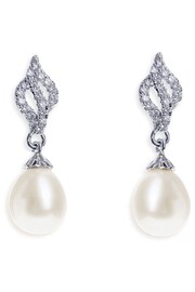 Ivory & Co Rhodiium Lisbon Crystal And Pearl Romantic Earrings - Image 1 of 5