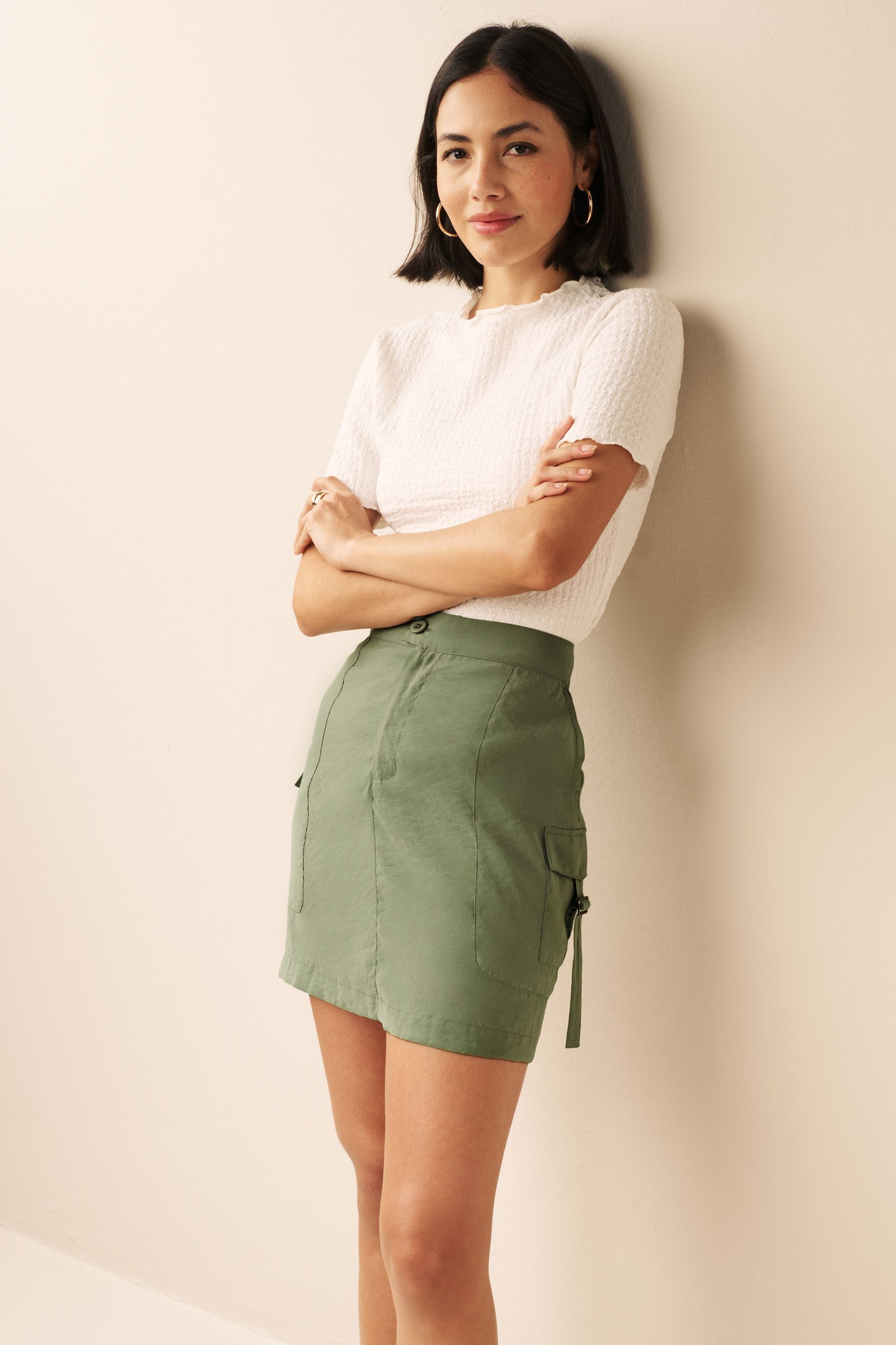 Buy Khaki Green Utility Skirt from Next Luxembourg