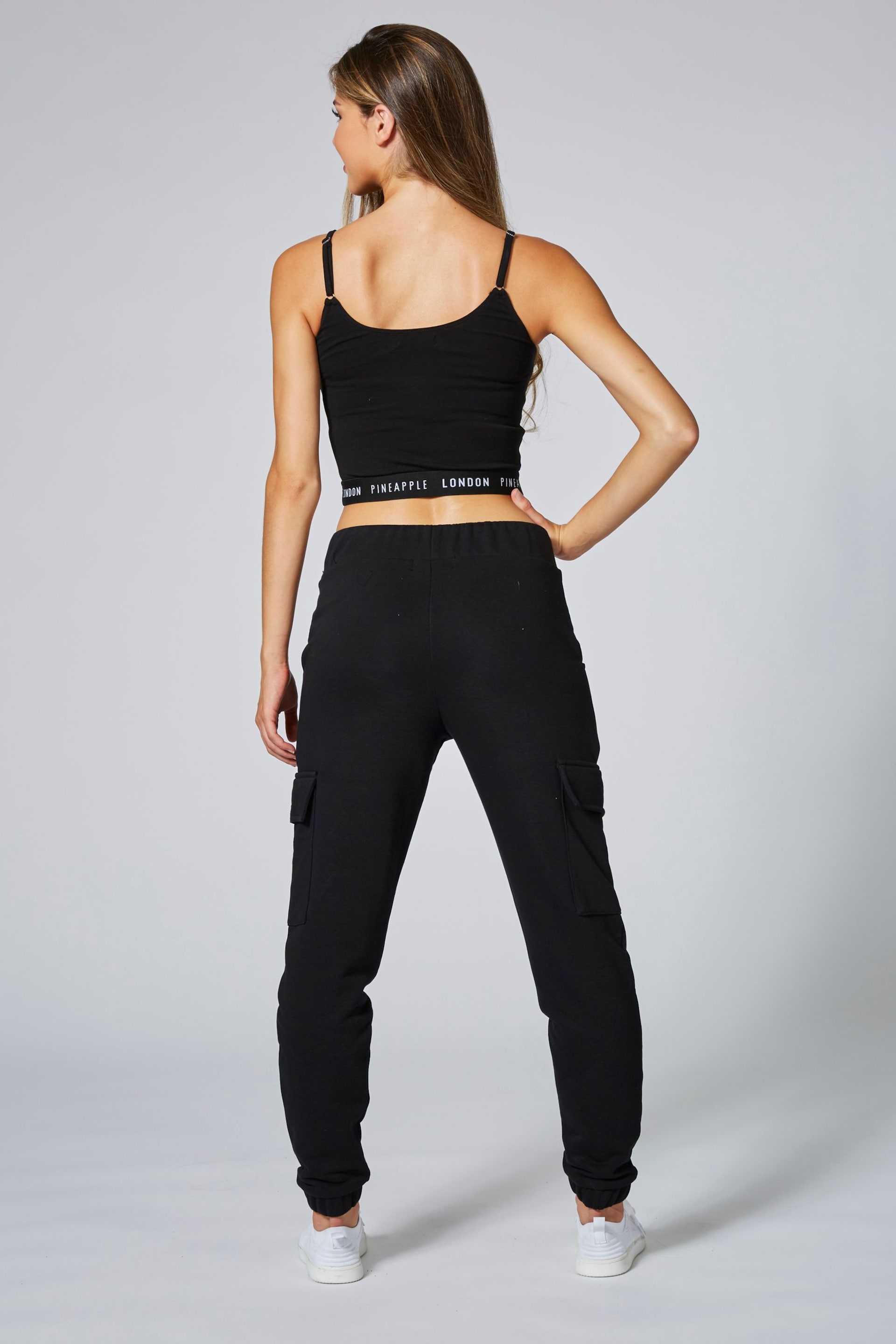 Pineapple Black Womens Cargo Joggers - Image 3 of 5