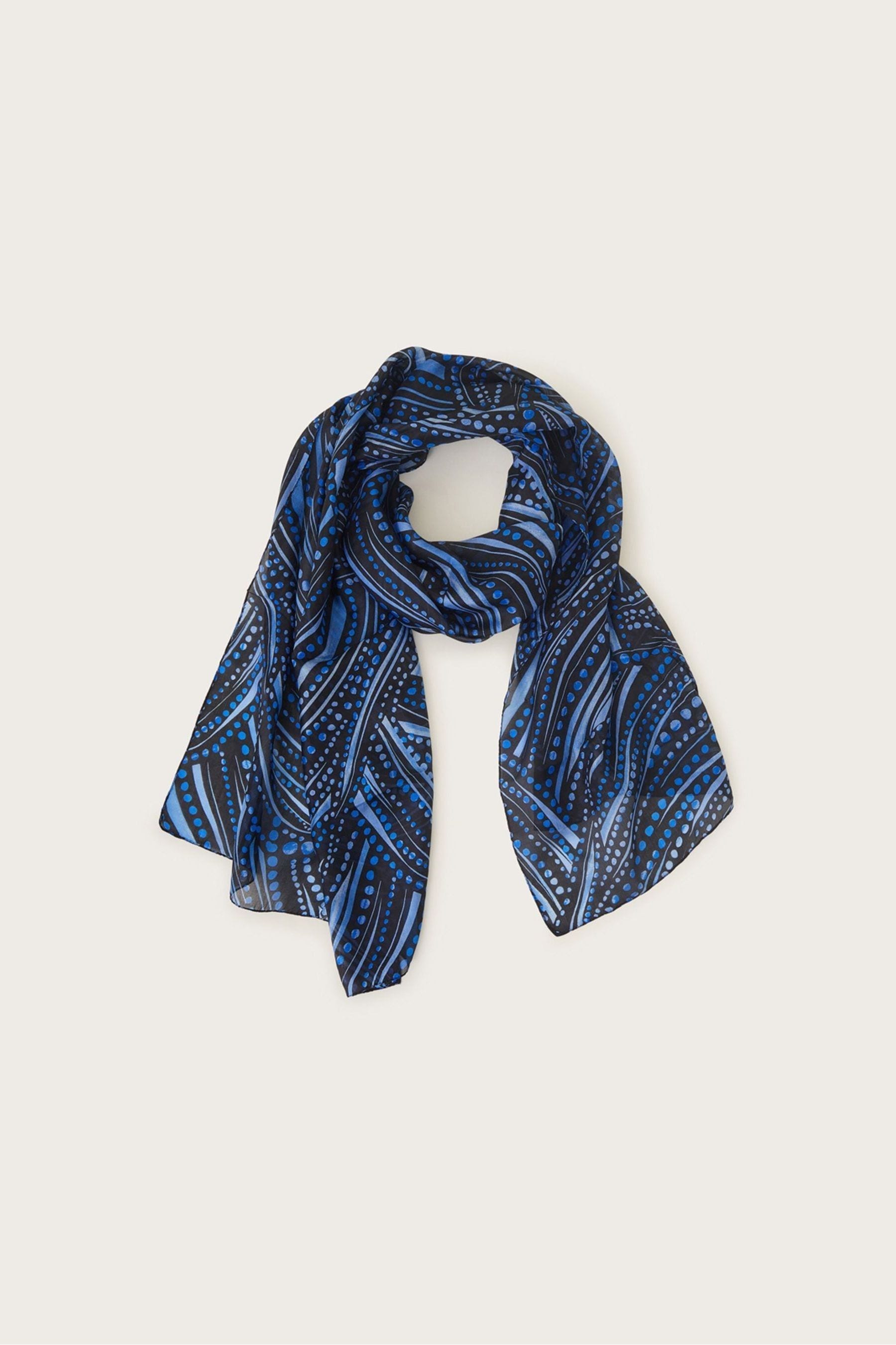 Buy Monsoon Blue Dora Spot Silk Scarf from Next Luxembourg