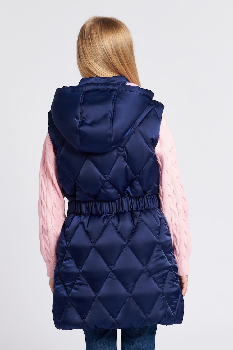 U.S. Polo Assn Blue Longline Puffer Gilet - Image 2 of 9