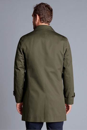 Charles Tyrwhitt Green Classic Showerproof Cotton Raincoat