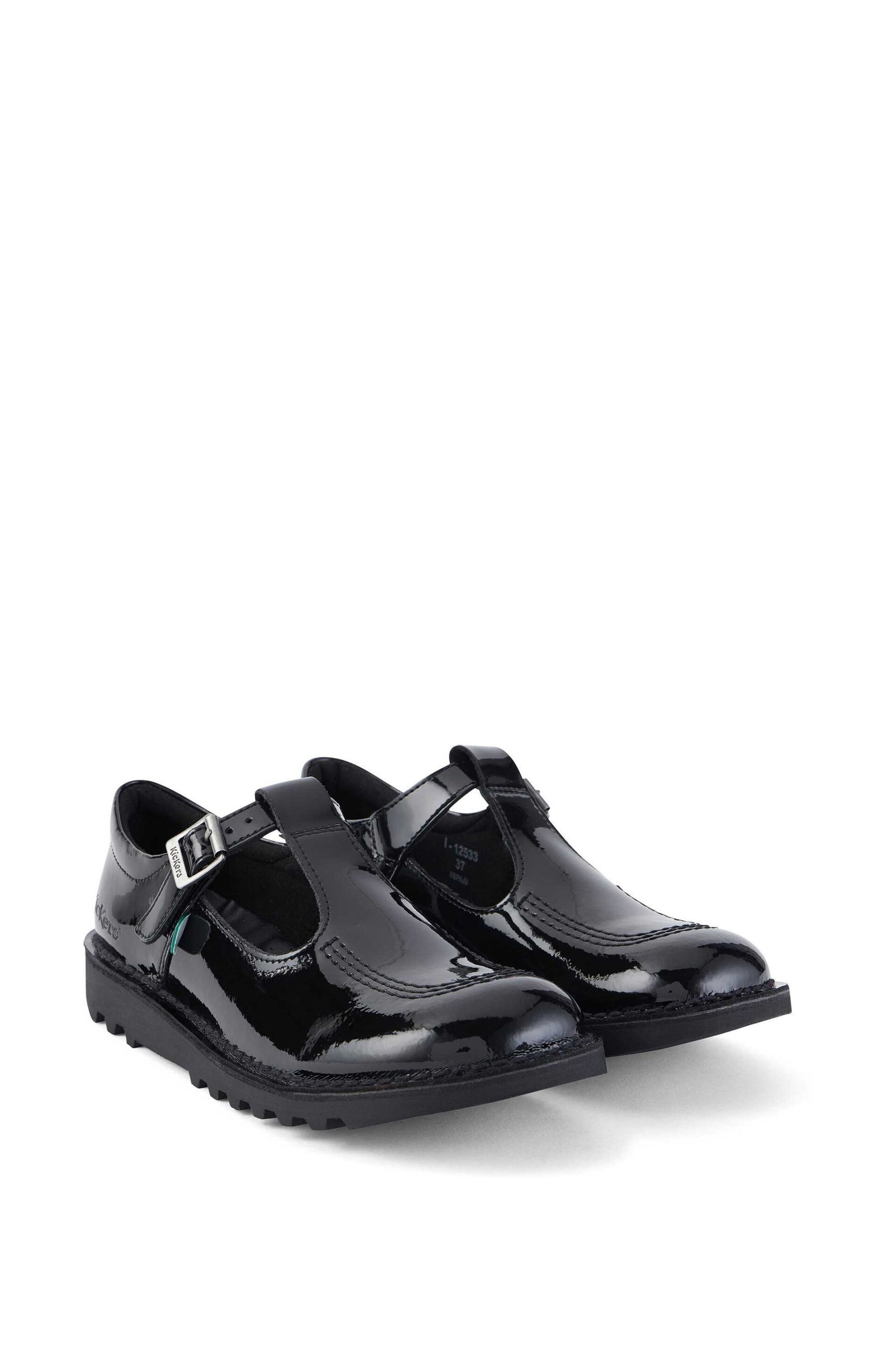 Kickers Youth Patent Leather Kick Black Shoes - Image 4 of 4