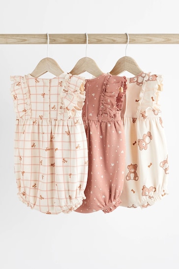 Pink/Cream Baby Rompers 3 Pack