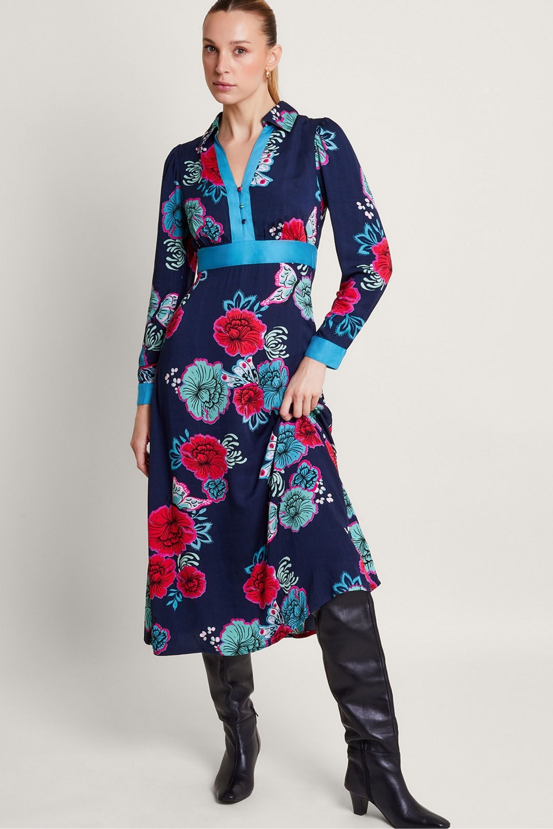 Buy Monsoon Blue Esme Shirt Dress from Next United Arab Emirates