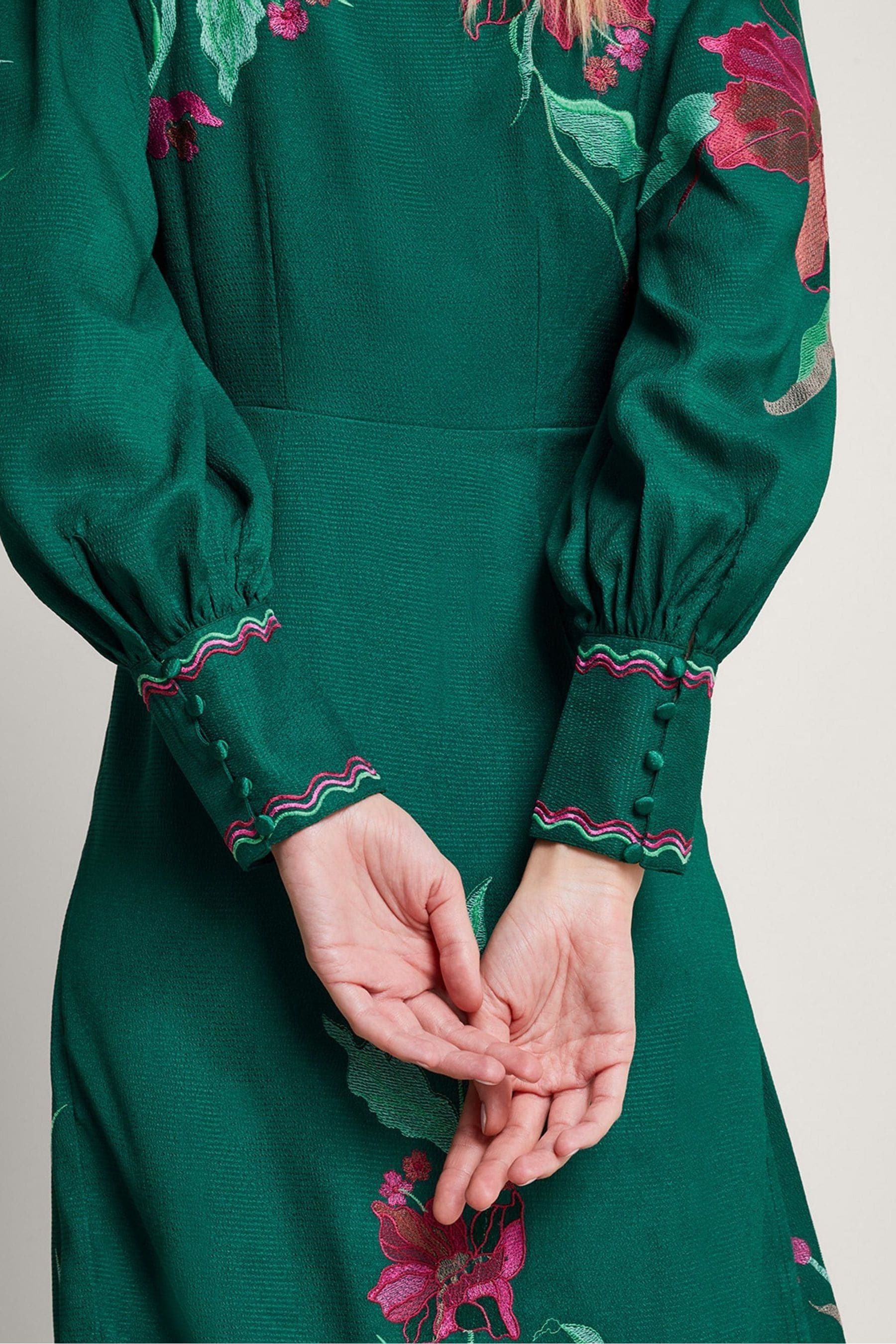 Buy Monsoon Green Lyra Embroidered Midi Dress from Next Luxembourg