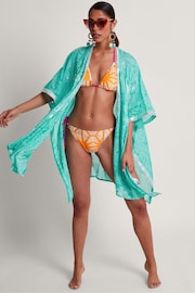 Monsoon Blue Embellished Bandhani Cover-Up - Image 1 of 5