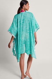 Monsoon Blue Embellished Bandhani Cover-Up - Image 2 of 5