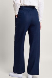 Monsoon Blue Mabel Regular Length Linen Trousers - Image 2 of 5
