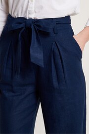 Monsoon Blue Mabel Regular Length Linen Trousers - Image 4 of 5