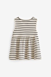 Black/White Stripe Peplum Ribbed Vest (3mths-7yrs) - Image 6 of 7