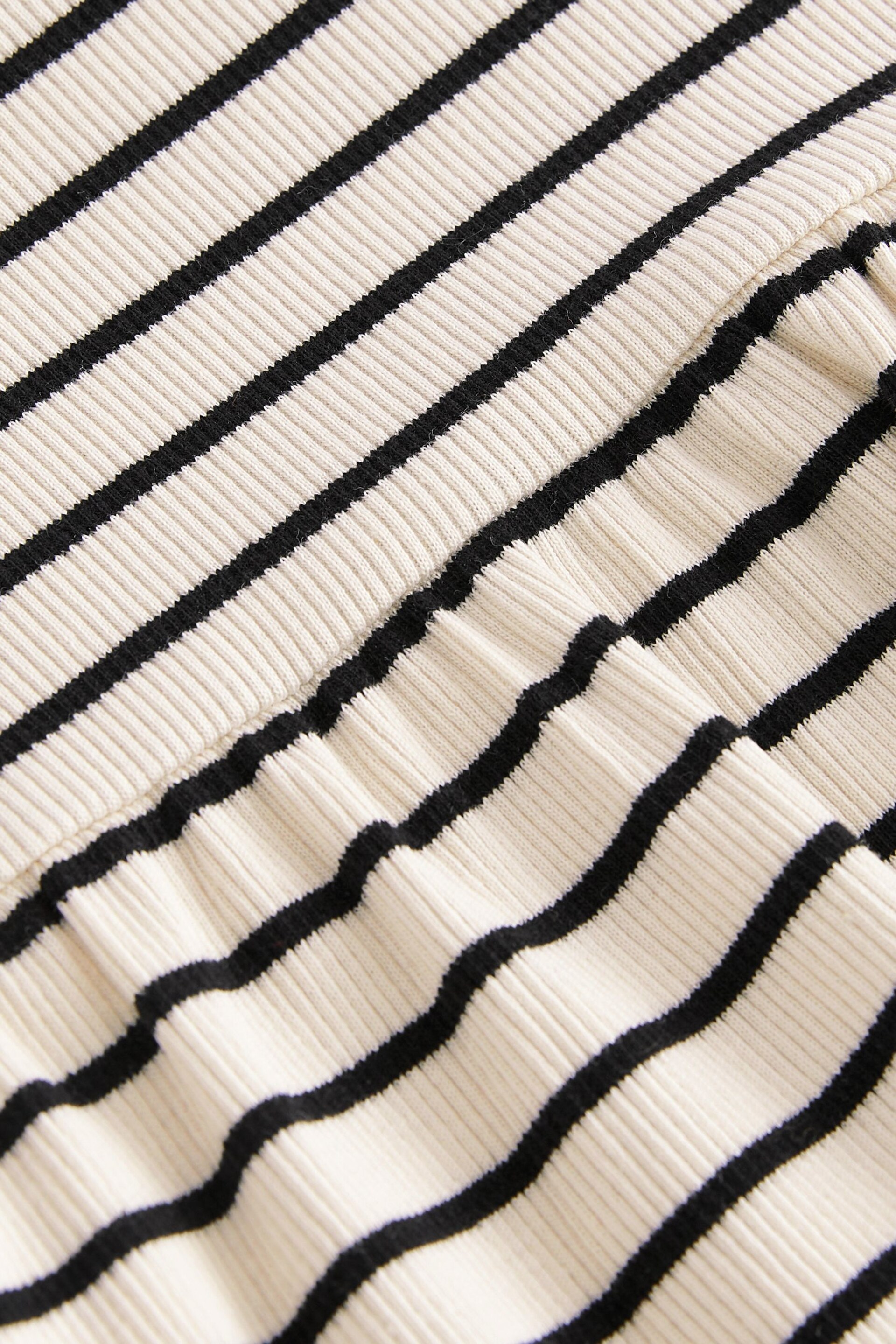 Black/White Stripe Peplum Ribbed Vest (3mths-7yrs) - Image 7 of 7