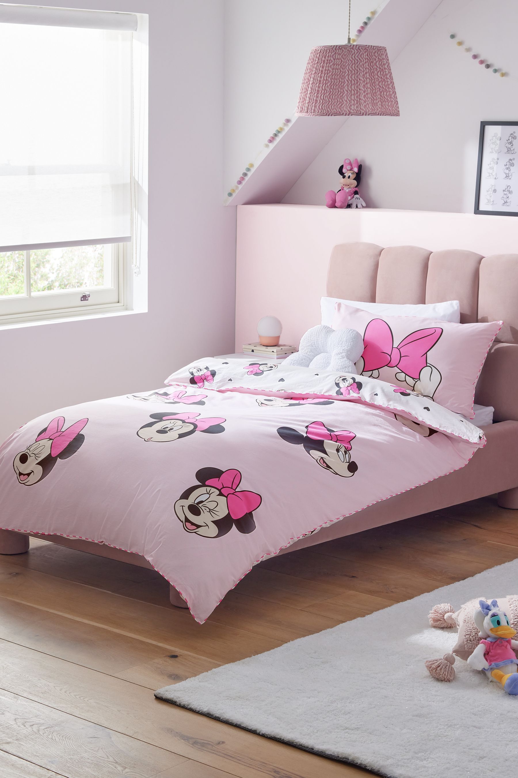 Pink and grey minnie mouse bedding hot sale