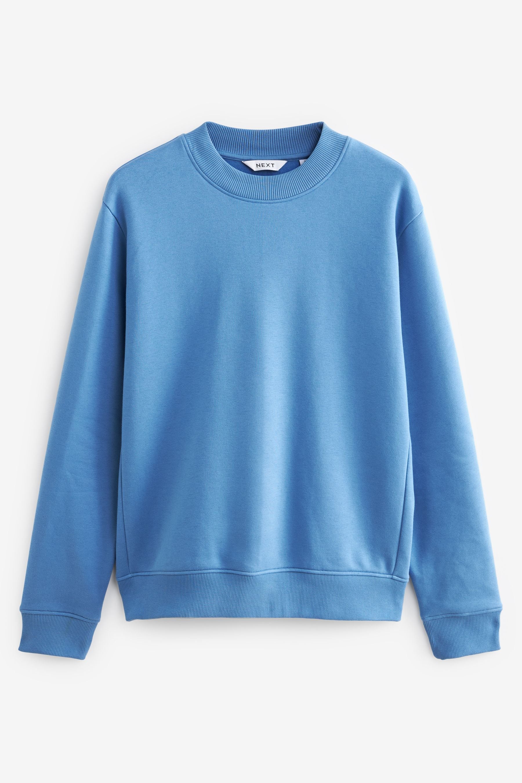 Bright Blue Regular Fit Cotton Rich Jersey Crew Sweatshirt