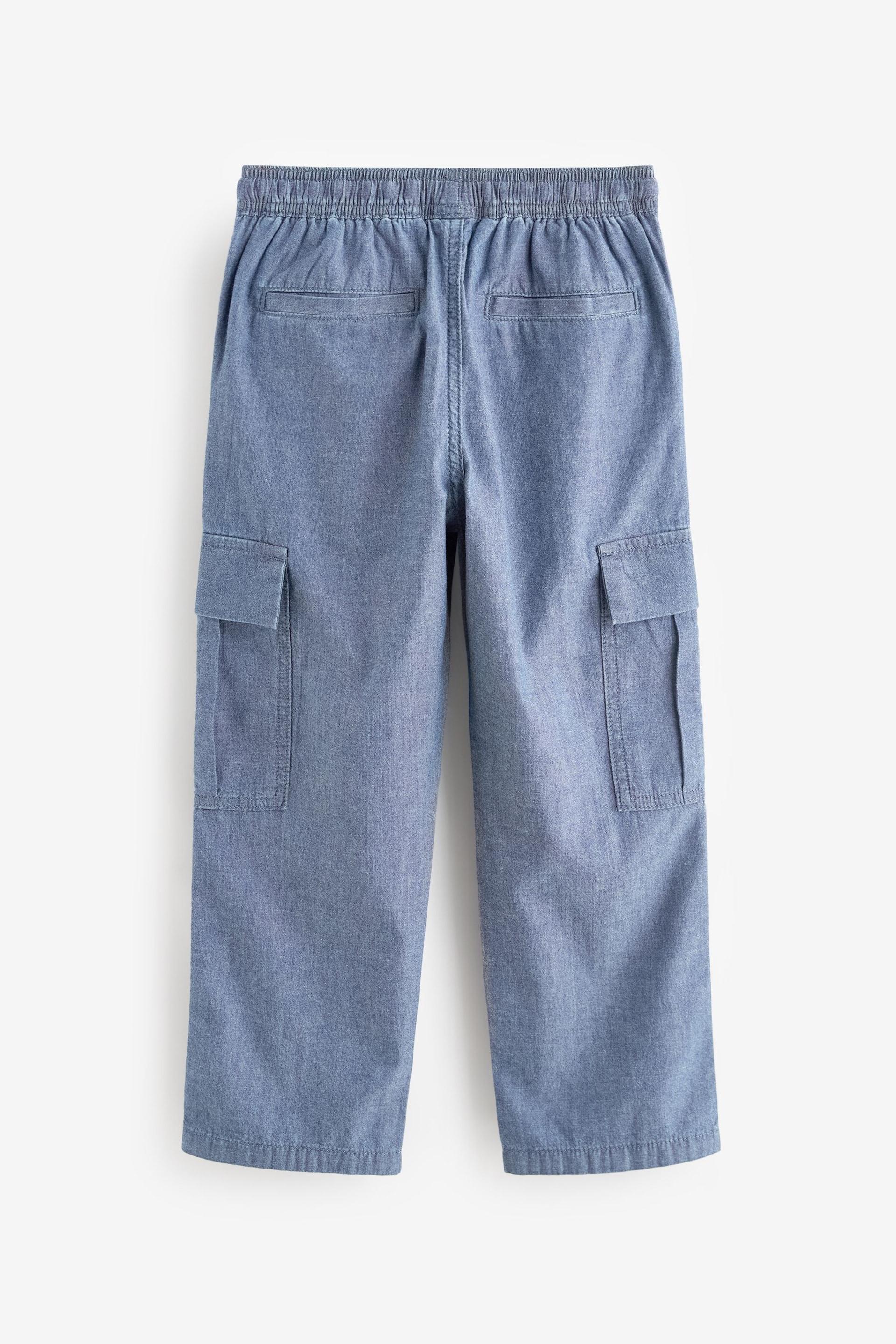 Blue Chambray Cargo Trousers (3-16yrs) - Image 2 of 3
