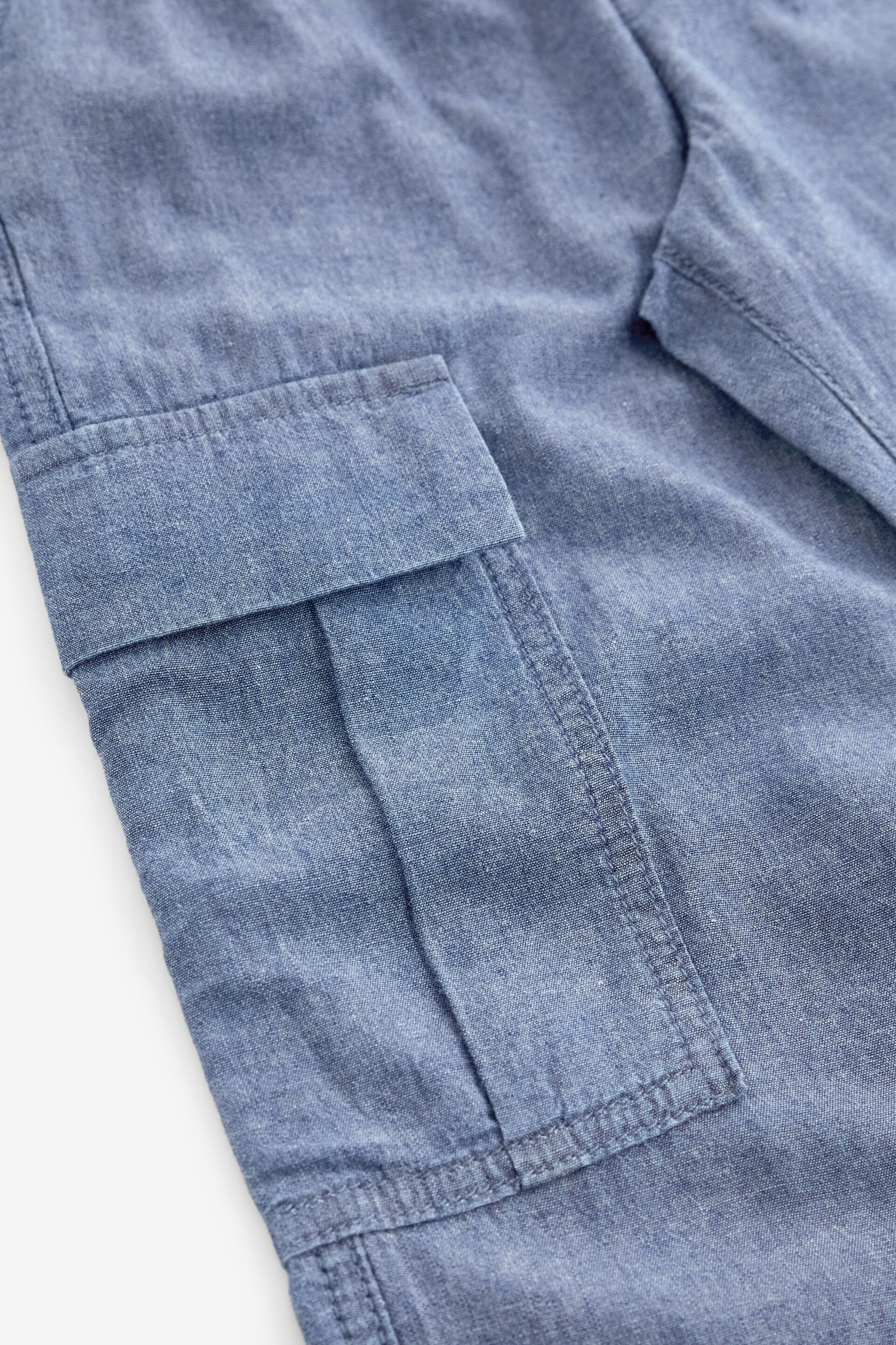 Blue Chambray Cargo Trousers (3-16yrs) - Image 3 of 3