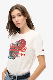 Superdry Winter White Tokyo VL Graphic Relaxed T-Shirt - Image 3 of 6