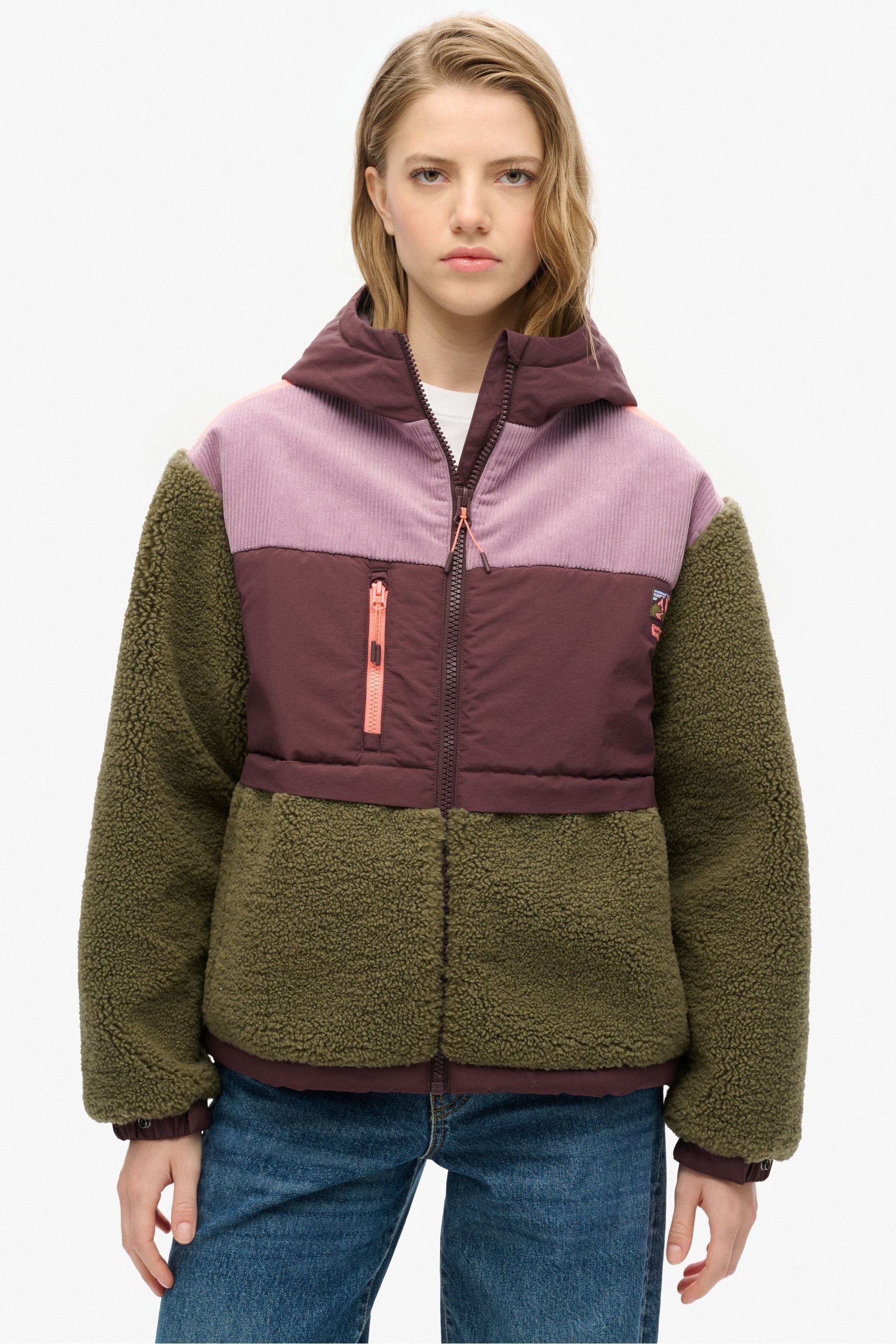 Buy Superdry Burnt Olive Hooded Fleece Jacket from the Next UK online shop