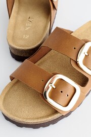 Tan Brown Corkbed Double Strap Sandals - Image 7 of 7