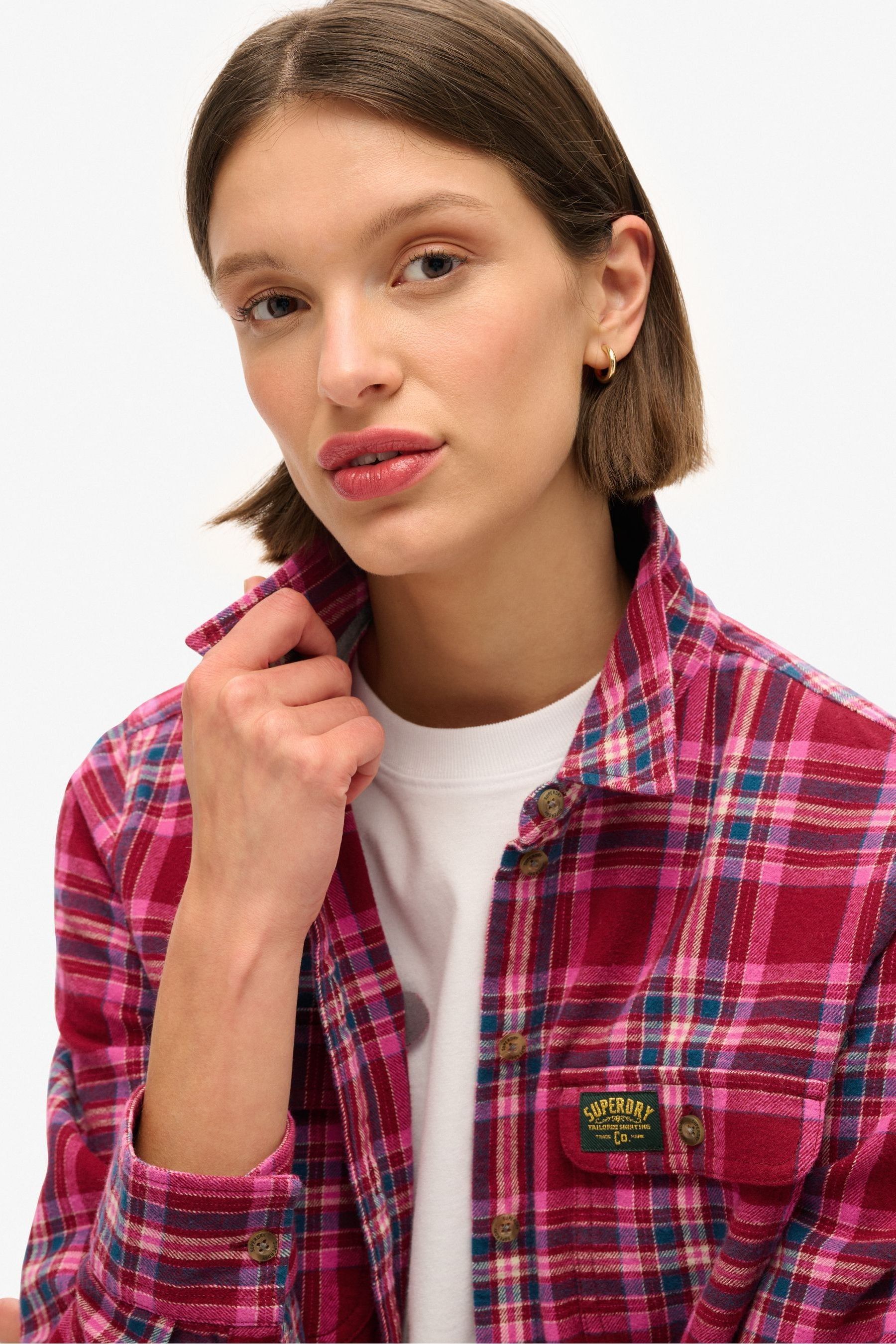 Buy Superdry Berry Red Check 100 Cotton Lumberjack Check Flannel Shirt from the Next UK online shop