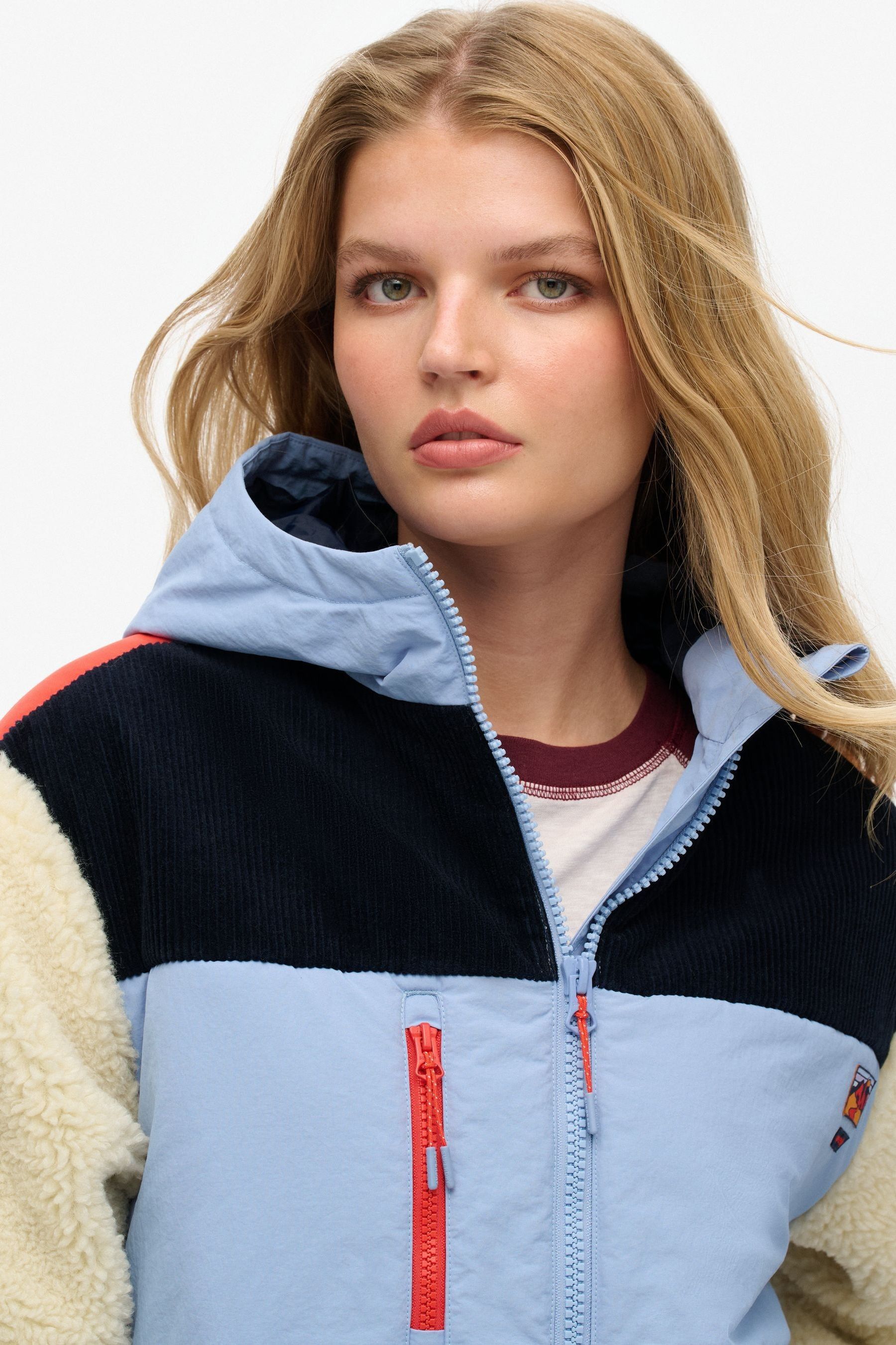 Superdry Urban Cream Hooded Fleece Jacket 16 Womens