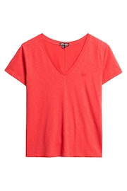 Superdry Cherry Red Studios Slub Emb Vee T-Shirt - Image 5 of 6