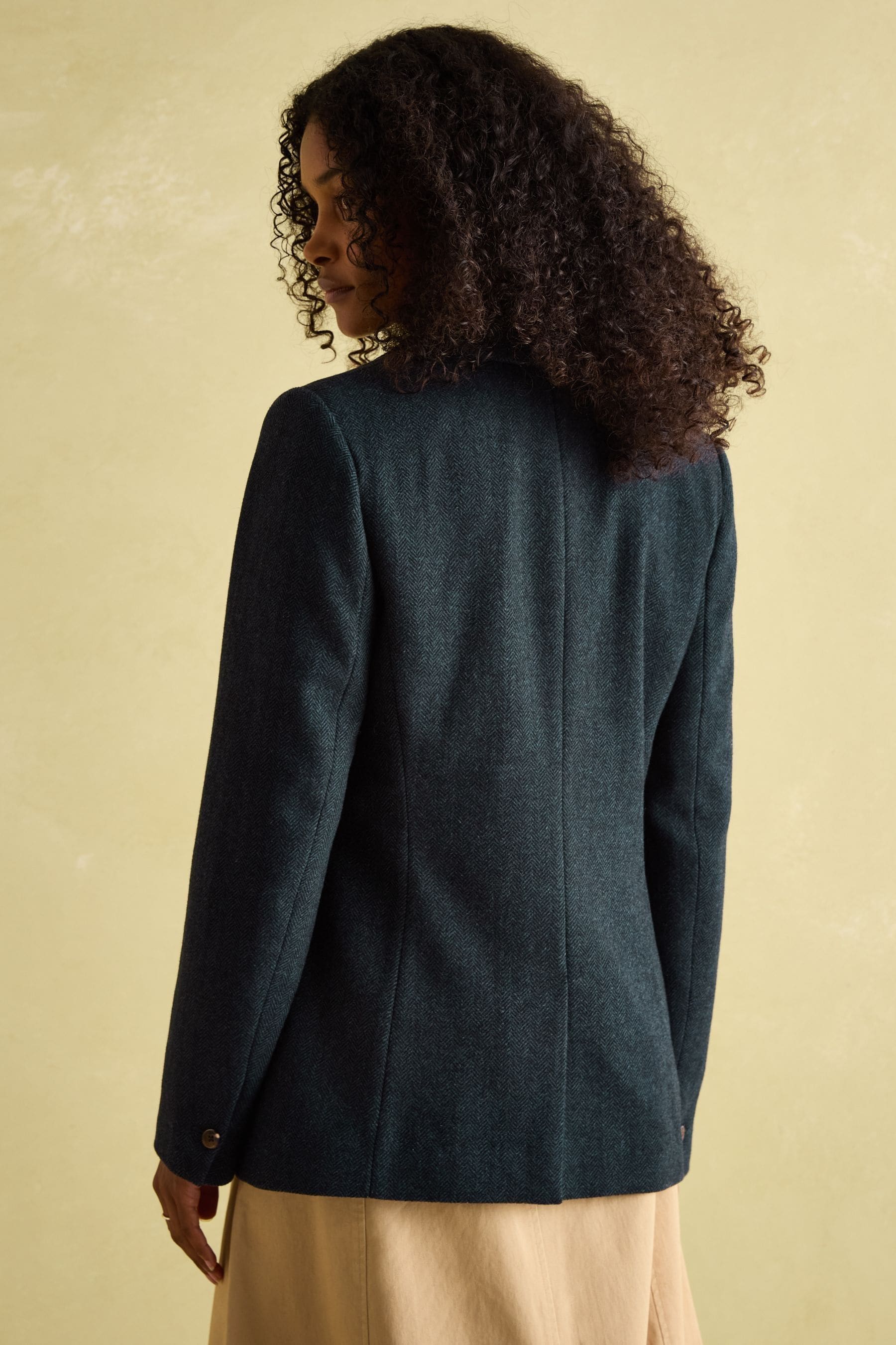 Joules navy tweed blazer discount