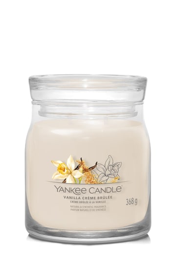 Yankee Candle Brown Signature Medium Jar Scented Candle Vanilla Creme Brulee