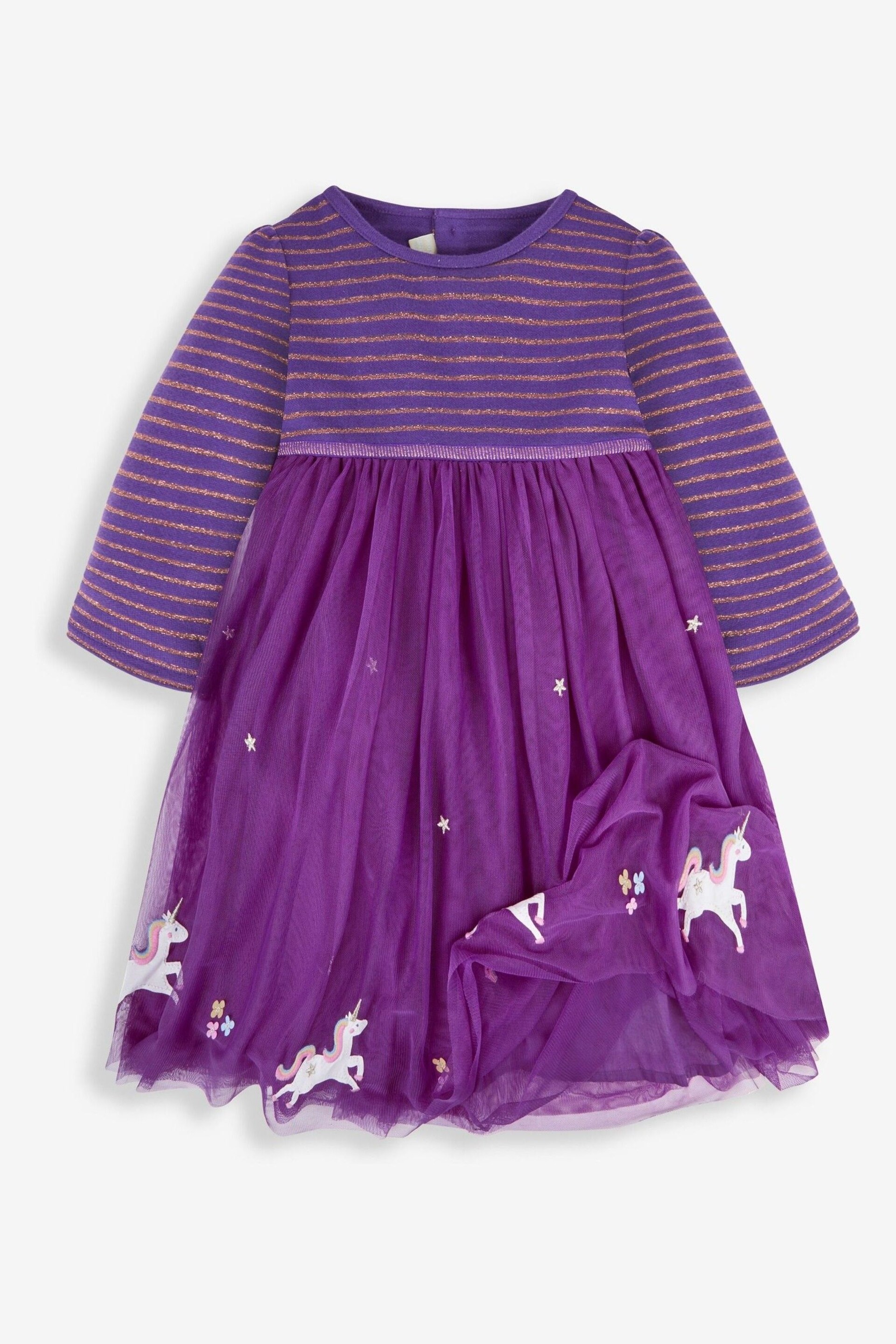 JoJo Maman Bébé Purple Unicorn Party Dress - Image 2 of 4