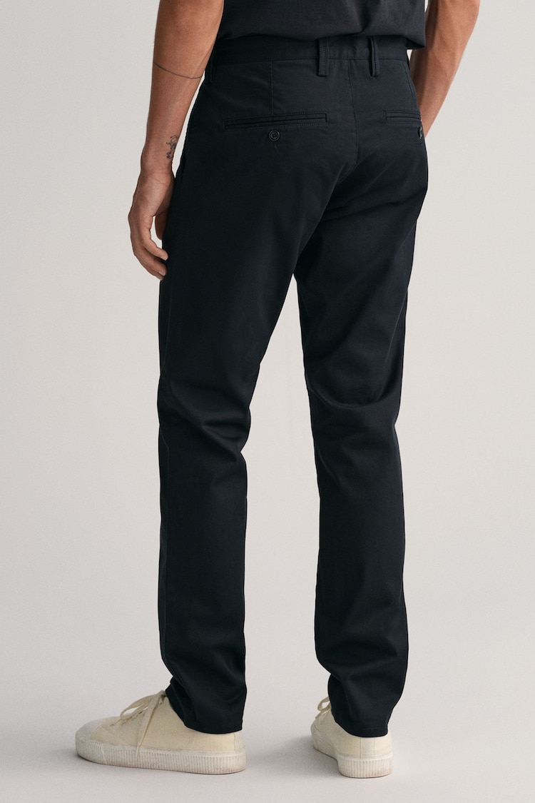 GANT Black Slim Fit Cotton Twill Chino Trousers - Image 2 of 5