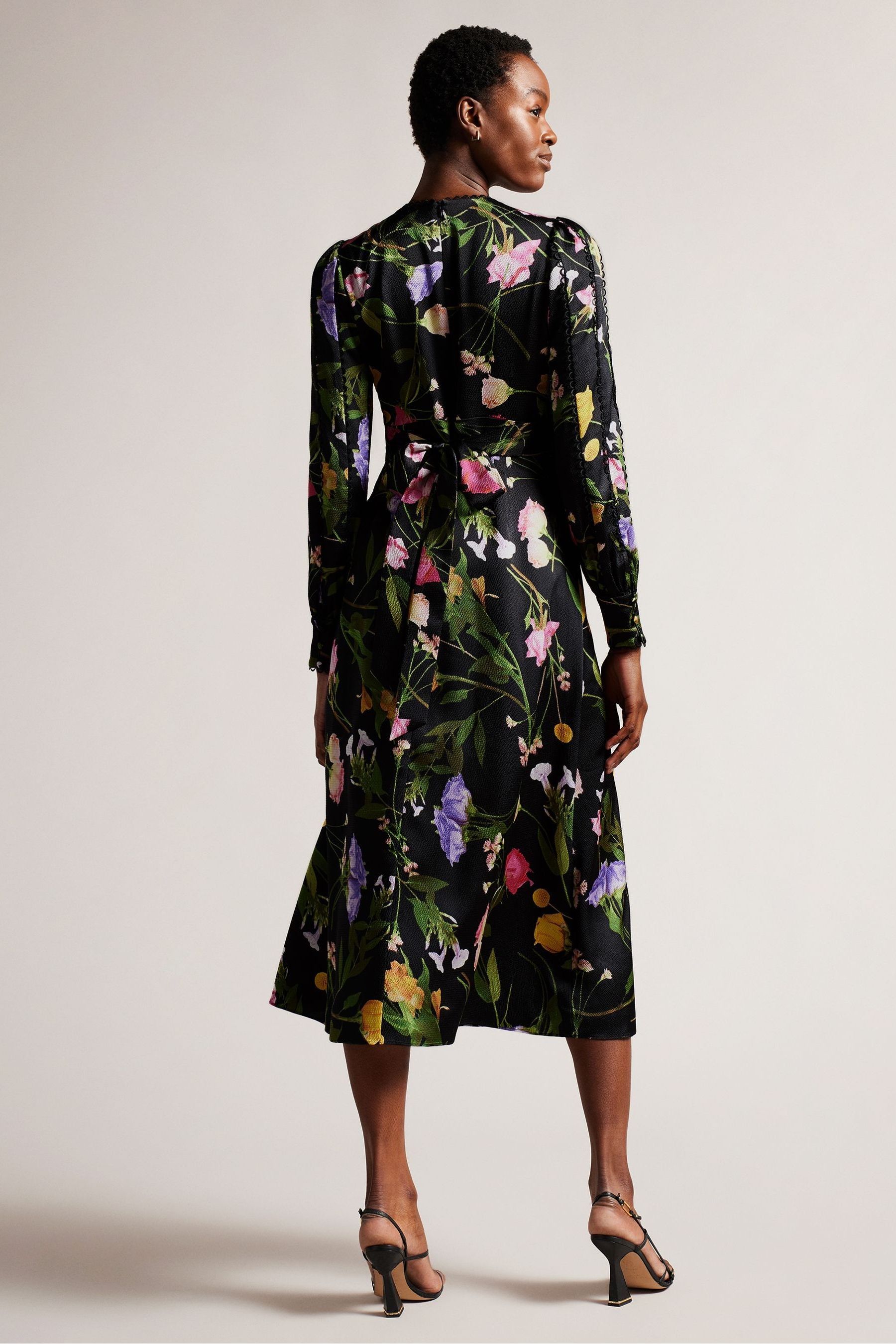 Ted baker black midi dress hot sale