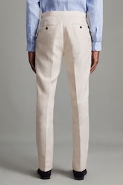 Reiss Stone Kin Slim Fit Linen Adjuster Trousers - Image 4 of 5