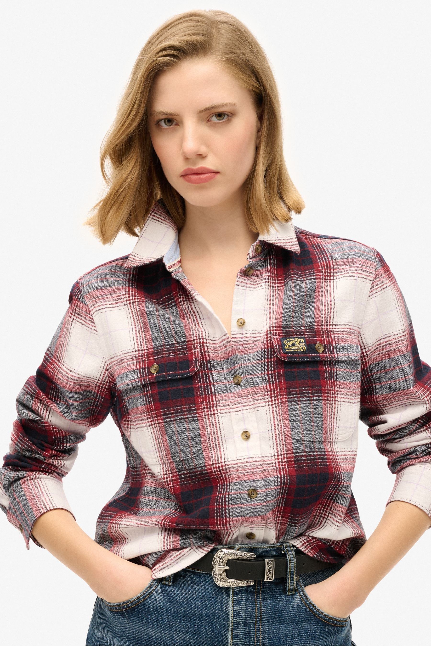 Buy Superdry Red Ivory Check 100 Cotton Lumberjack Check Flannel Shirt from Next Singapore